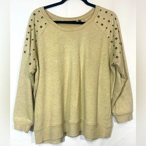 Cyrus Womens Beige Sweater w beading size 1x